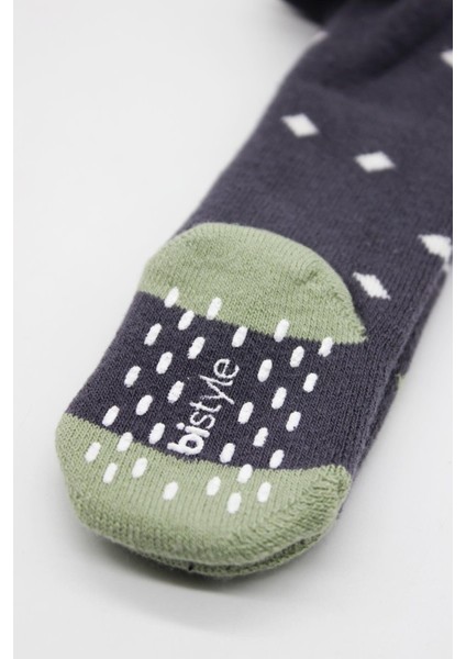 Bistyle Tekli Puan Kaymaz Havlu Külotlu Çorap BS50502 Antrasit modelleri