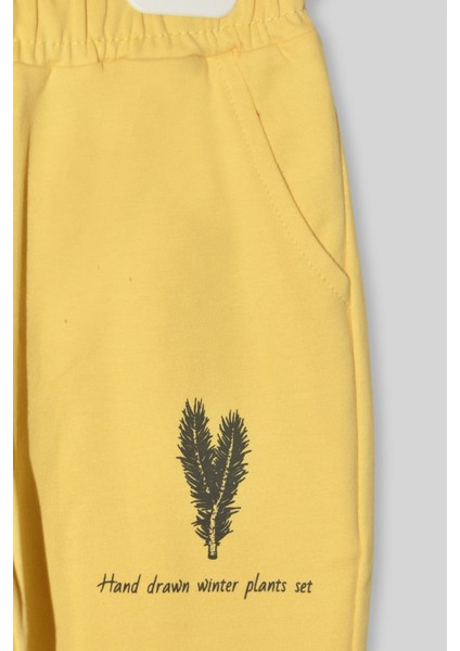 Erkek Çocuk %100 Organik Pamuk Bitki Baskılı Yumuşacık Trend Eşofman Takımı - 1008 modelleri