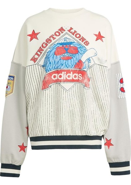 Kadın Gri Sweatshirt Baseball Crew JW0150