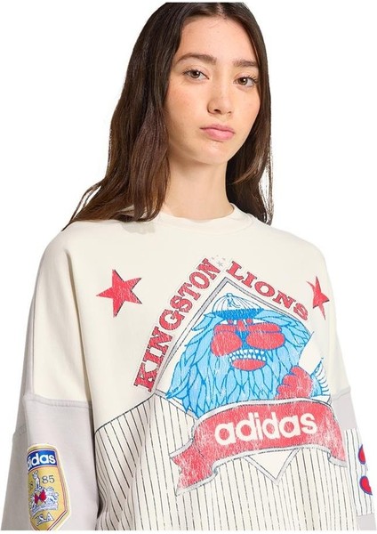 Kadın Gri Sweatshirt Baseball Crew JW0150 indirimleri