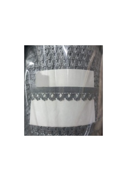 Çamaşır Lastiği Dantelli 1 cm 75 Metre 1 Top Gri