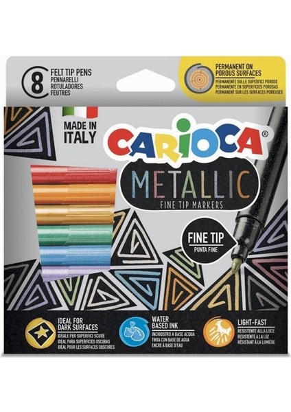 Carioca Metalik Keçeli Kalem 8li