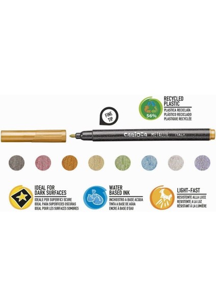 Carioca Metalik Keçeli Kalem 8li modelleri