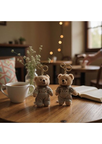 Erkek Ayıcık Charm Anahtarlık Çanta Süsü 12 cm Peluş Oyuncak
