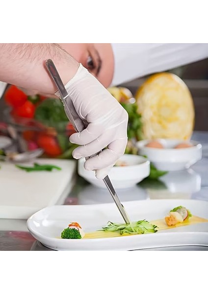 Şef Tipi Profesyonel Mutfak Cımbızı 30 cm - Uzun Paslanmaz Çelik Air Fryer & Barbekü Maşası (Et, Kızartma, Servis)