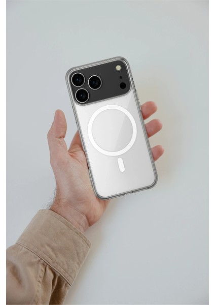 iPhone 17 Pro Max Kılıf Magneticsafe Şeffaf Silikon - Şeffaf fırsatları