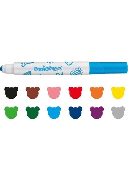 Carioca Jumbo Bebek Süper Yıkanabilir Keçeli Boya Kalemi 12LI fiyatları