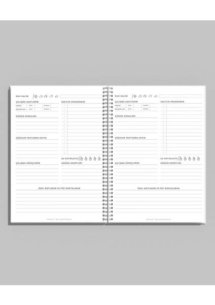 A5 Ders Çalışma Planlayıcısı Spiralli 104 Sayfa - Study Planner - Sınava Hazırlık Ayt-Tyt-Kpss-Ales-Yds-Tus fiyatları