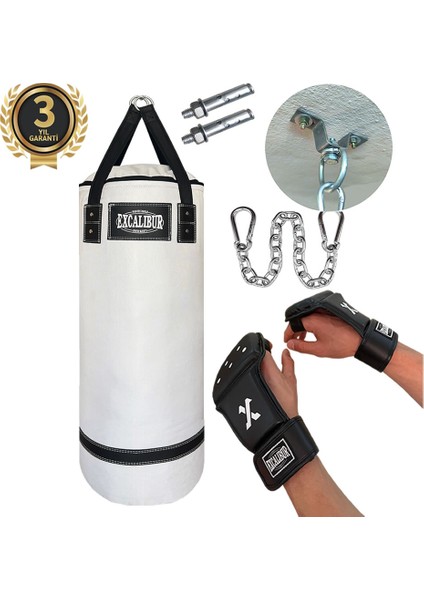 Polystar 90 x 35 cm Boks Kum Torbası Beyaz - Eldiven Hediyeli