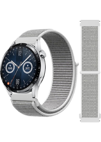 Samsung Galaxy Watch 4 44MM ile Uyumlu Kordon Ayarlanabilir Hasır Örgü Cırtlı 20MM Spor Kayış