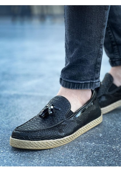 Croco Klasik Erkek Loafer Ayakkabı Siyah modelleri
