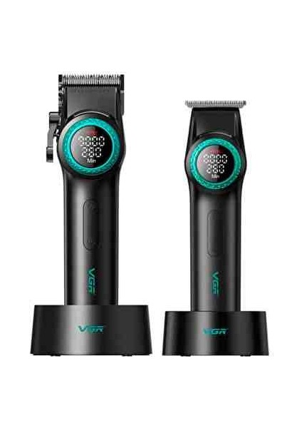 Vgr 001 & 977 Profesyonel 2 Li Set Saç Kesme Makinası, Kablosuz Berber Sıfır T Ağız Makina Seti, LED Ekranlı Dlc Kaplama Bıçaklı fiyatları
