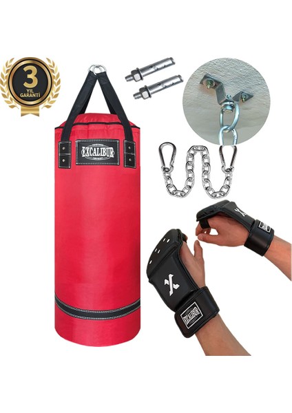 Polystar 90 x 35 cm Boks Kum Torbası Kırmızı - Eldiven Hediyeli