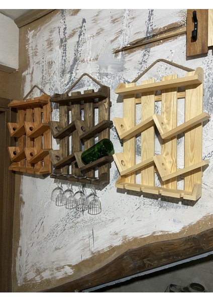 Ahşap Dekoratif Şarap ve Içecek Standı 55X40, Şık ve Kullanışlı Tasarım indirimleri