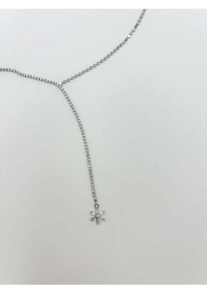 Fıora Zirkon Taşlı Çiçek Desenli Zarif Kolye- Kadın Hediyelik fiyatları