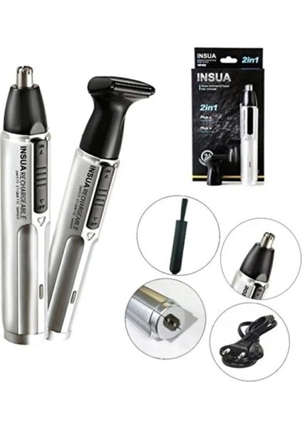 Siyah Şarjlı Kulak Burun ve Kıl Temizleme Aleti