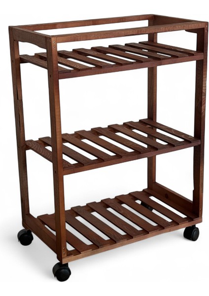 Ahşap Tekerlekli Servis Arabası, Şık ve Kullanışlı, Dayanıklı Tasarım fırsatları