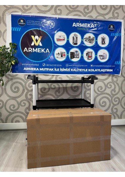 Şık ve Kullanışlı Tepsi Taşıma Arabası, Kolay Taşıma ve Düzen Sağlar.