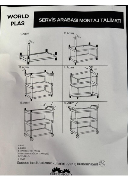 Şık ve Kullanışlı Tepsi Taşıma Arabası, Kolay Taşıma ve Düzen Sağlar.