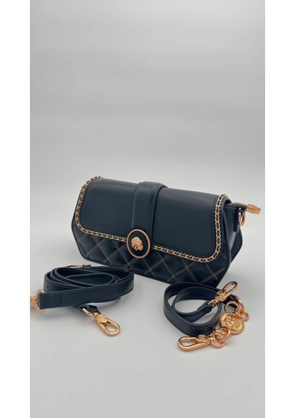 Siyah Yuvarlak Toka Detay Omuz Çantası Orijinal Levid'or Premium fırsatları