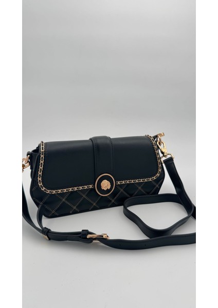 Siyah Yuvarlak Toka Detay Omuz Çantası Orijinal Levid'or Premium indirimleri