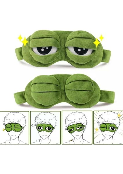 Son Trend Kurbağa Uyku Maskesi 3D Kapanan Gözbandı Uyku Göz Bandı