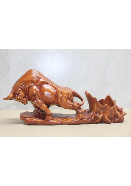 Renkli Polyester Boğa Figürlü Şaraplık, Şık ve Dekoratif Tasarım