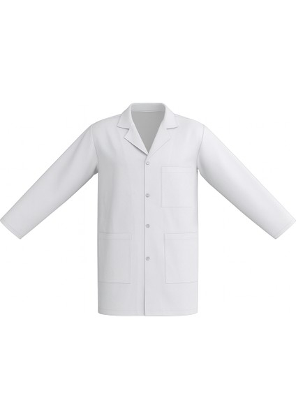 Bozkarmedikal Doktor Hemşire Önlüğü %100 Pamuklu, Cırt Cırtlı, Konforlu ve Dayanıklı Beyaz Uniforma Bayan Erkek Beyaz