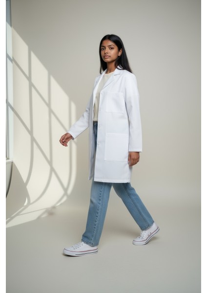 Bozkarmedikal Doktor Hemşire Önlüğü %100 Pamuklu, Cırt Cırtlı, Konforlu ve Dayanıklı Beyaz Uniforma Bayan Erkek Beyaz fırsatları