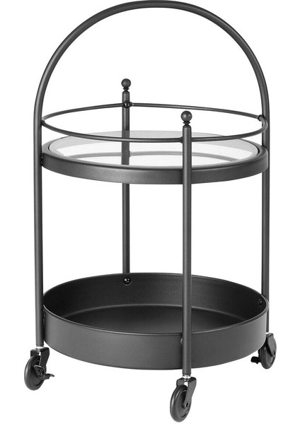 Siyah Banyo Servisi Arabası, 55X35 Cm, Şık ve Kullanışlı Tasarım