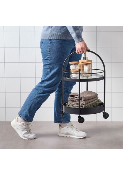 Siyah Banyo Servisi Arabası, 55X35 Cm, Şık ve Kullanışlı Tasarım modelleri