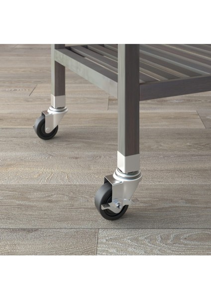 Masif Akasya Mutfak Servis Arabası 799X349X850 mm Alaca Gri modelleri