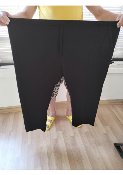 Kadın Bayan Büyük Battal Extra Turbo Jumbo Beden Viskon Süet Penye Kumaş 2 Yan Cep Pantolon Eşofman Altı Pijama Altı 150 Kilograma Kadar Olur Bol Likralı Esneyen Kumaş Bel Lastikli Süs Bagcıklı