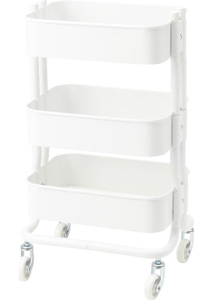 Beyaz Servis Arabası, 38X28X65 Cm, Şık ve Fonksiyonel Kullanım Için Ideal. fiyatları