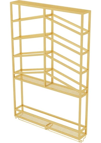 Altın Renk Metal Şarap Rafı Duvara Monte Şaraplık ve Bardak Tutucu modelleri