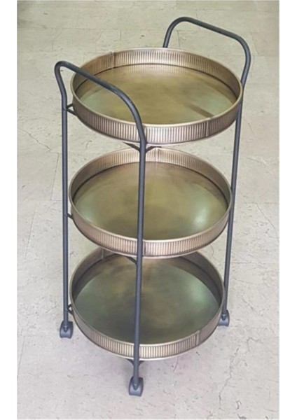 3 Katlı Gold Servis Arabası, Şık ve Kullanışlı E-Ticaret Çözümü