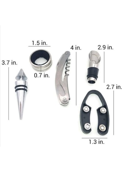 5 Parça Çelik Şişe Açacağı Seti, Dekoratif Kılıf ile Şık Hediye Alternatifi fırsatları