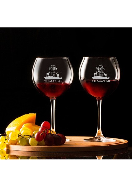Aileye Özel Yeni Yıl Kutlaması Şarap Kadehi Seti, Şık ve Özel Tasarım