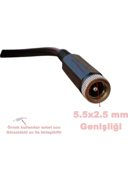 5.5x2.5mm Jaklı Akü Şarj Adaptörü Için Maşa Kıskaçlı Şarj Kablosu (6 Volt ve 12 Volt Aküler Için Timsah Ağızlı Krokodüllü 20CM) fiyatları