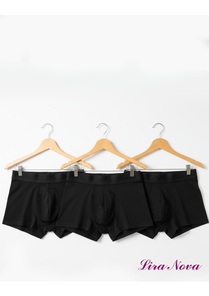 Siyah Soft Elastan Boxer %90 Coton %10 Elestane 10'lu Paket indirimleri