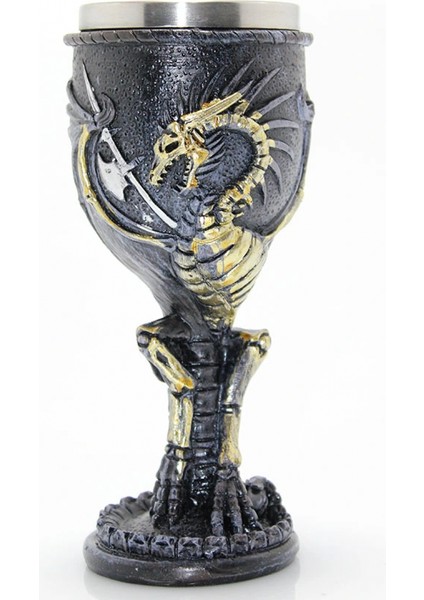 Ejderha Tasarımlı Paslanmaz Çelik Kadeh Bardak Model 2