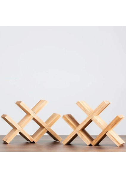 Şık Ahşap Şaraplık, Masaüstü Şişe Rafı, Minimalist Tasarım