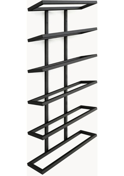 6 Şişelik Metal Duvar Rafı, Şarap ve Içecekler Için Şık ve Pratik Organizer