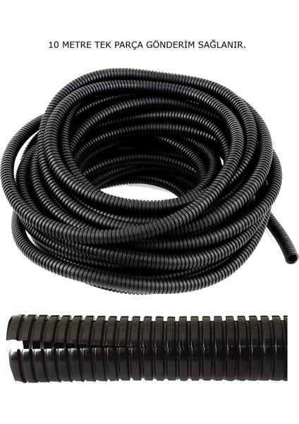 12 mm Yarıklı Spiral Hortum 10 Metre Kablo Gizleme Izolasyon Borusu Esnek Siyah fiyatları