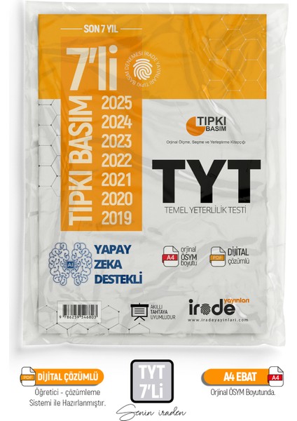 2026 YKS TYT ÖSYM Çıkmış Soru Son 7 Yıl Tıpkı Basım Çözümlü Paket Deneme