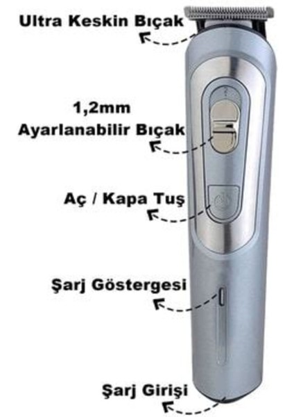 6112 Turbo-X Ayarlı Profesyonel Erkek Tıraş Makinesi Gri fiyatları