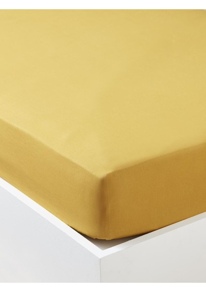 %100 Pamuklu Hardal 160X200+2*(50X70) Çift Kişilik Lastikli Çarşaf ve Yastık Kılıfı Seti fiyatları