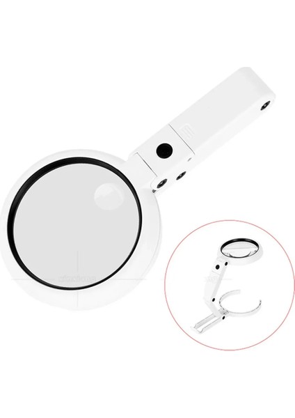 USB Şarj Edilebilir Katlanabilir 3.5-10X Büyüteç 8 Ledli Masa ve Eliçin Taşınabilir Büyüteç FS90RC fiyatları