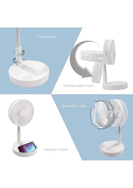 Teleskopik Fan Vantilatör 4 Modlu Şarjlı Katlanabilir Yükseltilebilir Taşınabilir Serinletici Portatif Masa Vantilatörü fiyatları