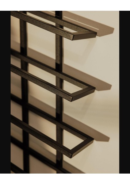 6'lı Siyah Metal Şarap Rafı, Duvara Monte, Bardak ve Şişe Saklama Ünitesi fiyatları